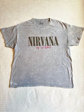 Nirvana In Utero Gray Vintage-Style Band T-Shirt